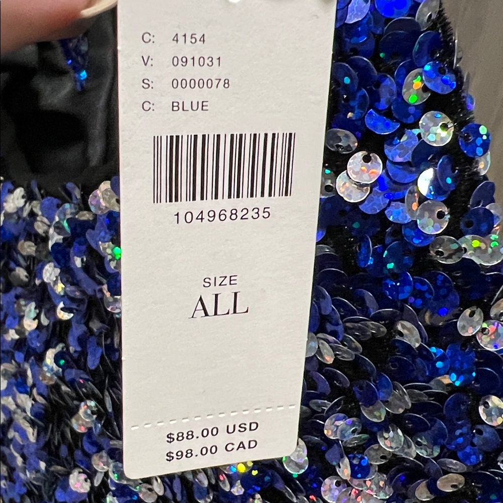 NWT ANTHROPOLOGIE Paillette sequins silver blue - Picture 14 of 15